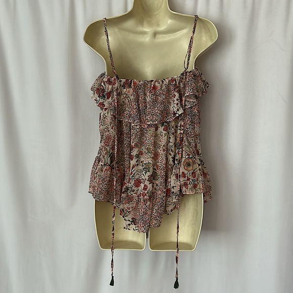 Victoria’s Secret Pale Pink Floral Metallic Threading Shirt Top **Size XS** 🌸🌸 - Picture 2 of 7